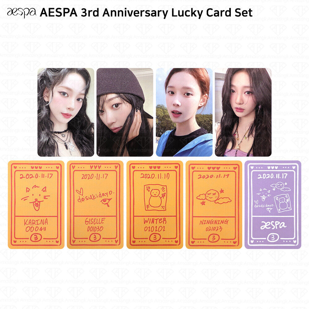 Aespa 3rd Anniversary Lucky Card Set Photocard KPOP K-POP Aespa 3rd Anniversary Lucky Card Set Photocard KPOP K-POP
