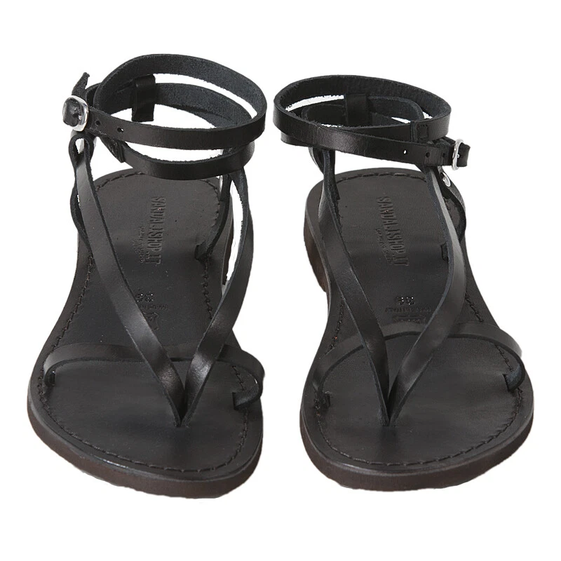 Sandali donna neri in vero cuoio e pelle made in Italy eBay