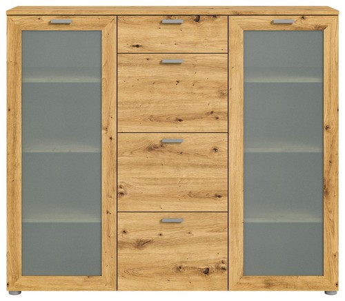 xonox.home Kommode Sideboard Highboard Anrichte Xeno Artisan Eiche 135x115x37 cm - Bild 2 von 4