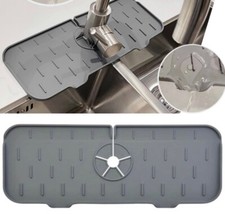 4 PCS Faucet Mat Kitchen Sink Splash Guard Bathroom Sink Silicone Slip Drain Pad