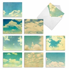 10 Assorted All Occasion Blank Note Cards with Envelopes - CLOUD 9 M2036