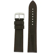 Watch Band XL Extra Long Brown Leather Plain 18mm -24mm