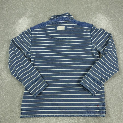 Fat Face Herren Pullover mittelblau gestreift Airlie 1/4 Zip Langarm High Neck - Bild 4 von 8