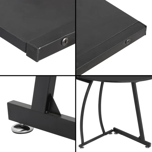 White/Brown/Black L-Shaped Computer Desk Gaming Table with Large Desktop Home  - Picture 7 of 25