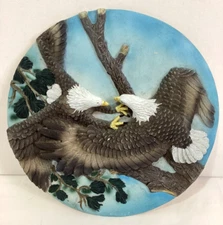 Decorative Plate Eagles Vintage Diameter 7” Plaster