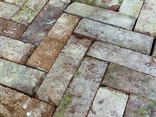 Antike Pflasterriegel Pflasterklinker rot bunt ca. 25x7,5x6,5cm aus Rückbau