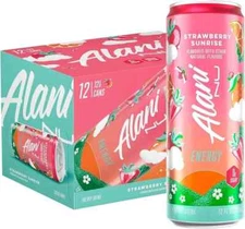 Alani Strawberry Sunrise Energy Drink 12 ounce (12 Pack)