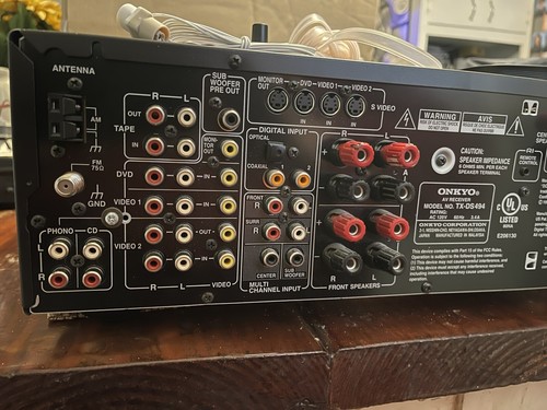Onkyo TX-DS494 5.1 AV Receiver 55 Wpc Prologic DTS Tested Working NO REMOTE - Picture 5 of 6