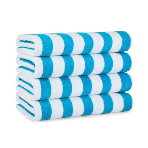 Paquetes de 4 toallas de playa Cabana - opciones de color a rayas - algodón 30 x 60 duraderas - Imagen 88 de 158