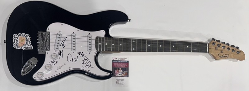 CAGE THE ELEPHANT SIGNED BLACK ELECTRIC GUITAR MATT SHULTZ ALL 6 JSA COA