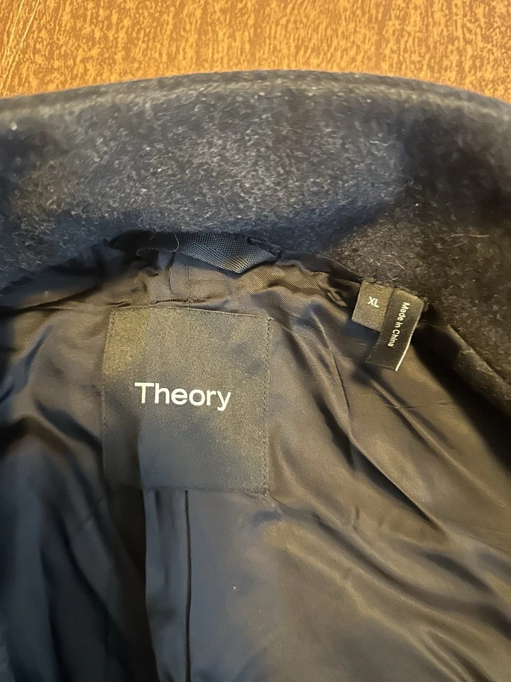 Abrigo Theory XL para hombre Belvin Off Urban Melton lana cachemir gris carbón Foto 4 de 4