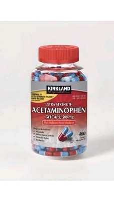 Kirkland Signature Acetaminophen Rapid Release Extra Strength 500mg 400 Gelcaps