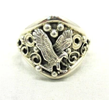 Native American Eagle Ring Size 14 Navajo Signed Y Sterling Silver #86
