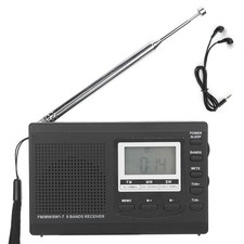 Hot Mini HRD-310 Radio FM/AM/SW Receiver Stereo With Earphone Digital Time Clock