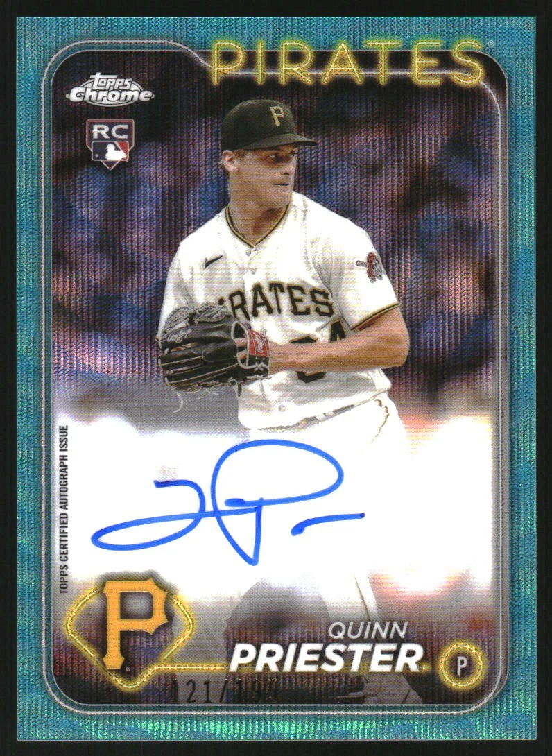 2024 Topps Chrome Rookie Autographs Aqua Wave Refractor RAQP Quinn Priester /199