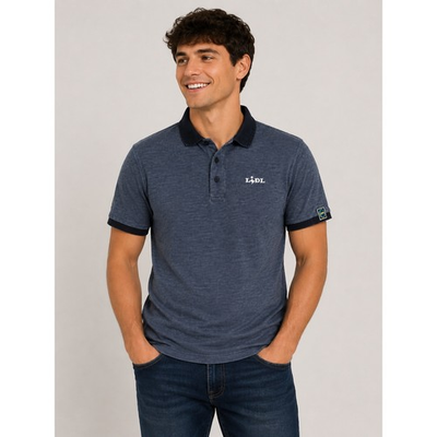 #ad Lidl Organic Cotton Polo Shirt Mens Medium Navy Workwear Uniform Grocery Costume $14.99