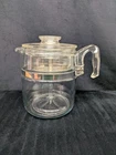 Vtg MCM Pyrex 7759-B Glass Stove Top Percolator 6 Cup Coffee Pot Flameware Read