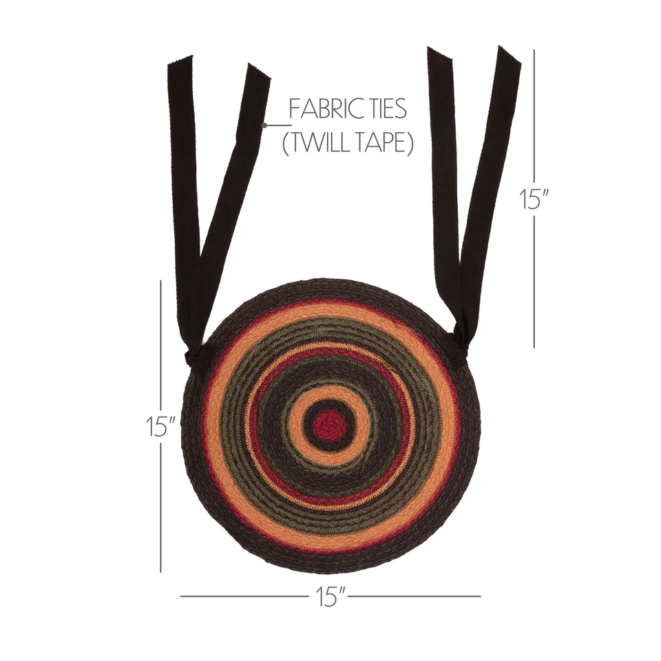 Juego de 6 almohadillas para silla rústicas de 15 pulgadas de yute Wyatt rojo decoración de mesa de cocina marcas VHC Foto 2 de 4