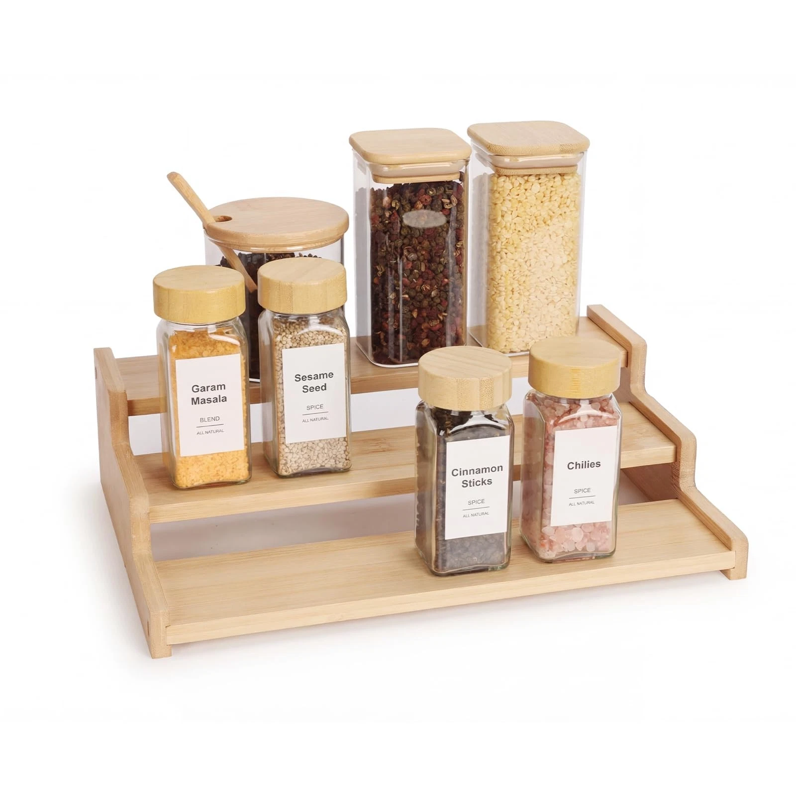 Organizer of Cabinet Special Seasoning, 12in 3 Tiered Spice Rack，Used for Kit...