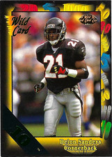 1991 NFL Wild Card DEION SANDERS 10 Stripe SSP Card 70 Falcons HOF