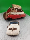 Vintage Bandai BMW Isetta Tin Friction Car Red & White Project Car/parts