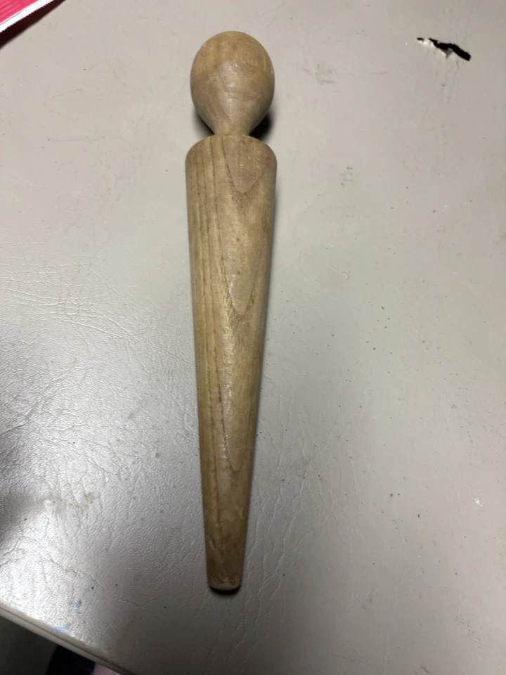 Vintage VIKO Aluminum Food Mill Cone Strainer Sieve Colander Wood Pestle w Stand - Image 4 of 4