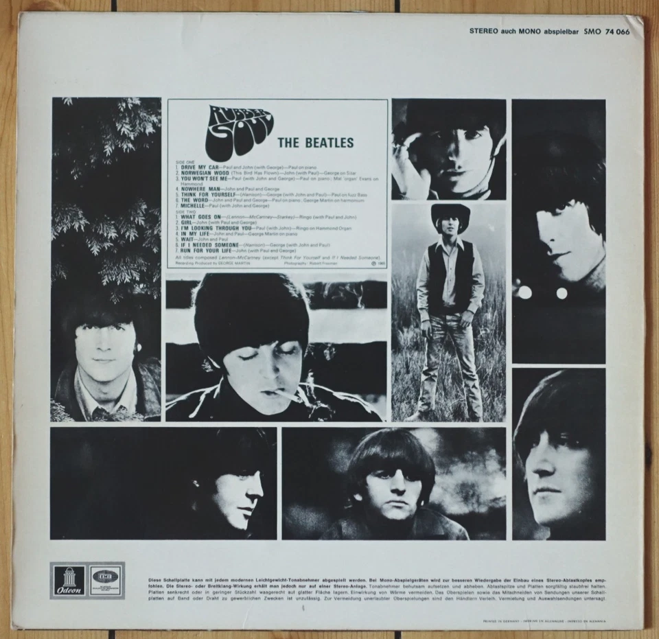 THE BEATLES- Rubber Soul -LP Vinyl, RE, 1968 Odeon SMO 74 066 DE - Bild 2 von 4