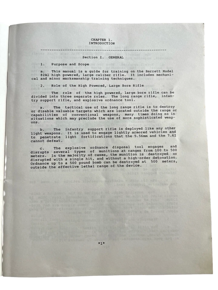 Винтажная полуавтоматическая винтовка 90-х Barrett 82A1 калибр .50 полевая инструкция морской пехоты США - Изображение 4 из 4