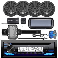 JVC KD-T92MBS Single DIN Marine Bluetooth CD Receiver, 4x 6.5" 180W Speakers