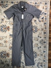Dickies Coveralls Mens Medium Short Gray Short Sleeve Workwear Mechanic Jumpsuit