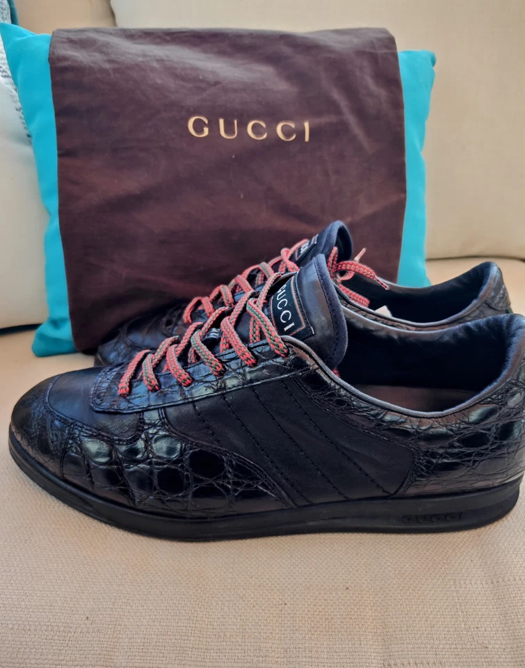 GUCCI Extremely Very Rare 84 Exotic Skin Classic Men Luxury Sneakers - Image 2 of 4