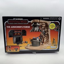 Star Wars Vintage TVC Mandalorian ARMORER'S FORGE 3.75  Hasbro Playset &Fig 2024