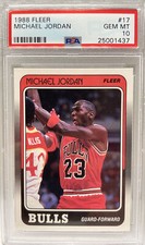 1988 Fleer MICHAEL JORDAN #17 PSA 10 GEM MINT Bulls Basketball Card