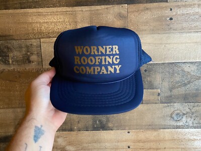 Worner Roofing Company Snapback Hat VTG Foam Front Thin Rope Cap Trucker Mens