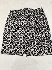 anthropologie maeve animal print back zipper knit pencil skirt size xl