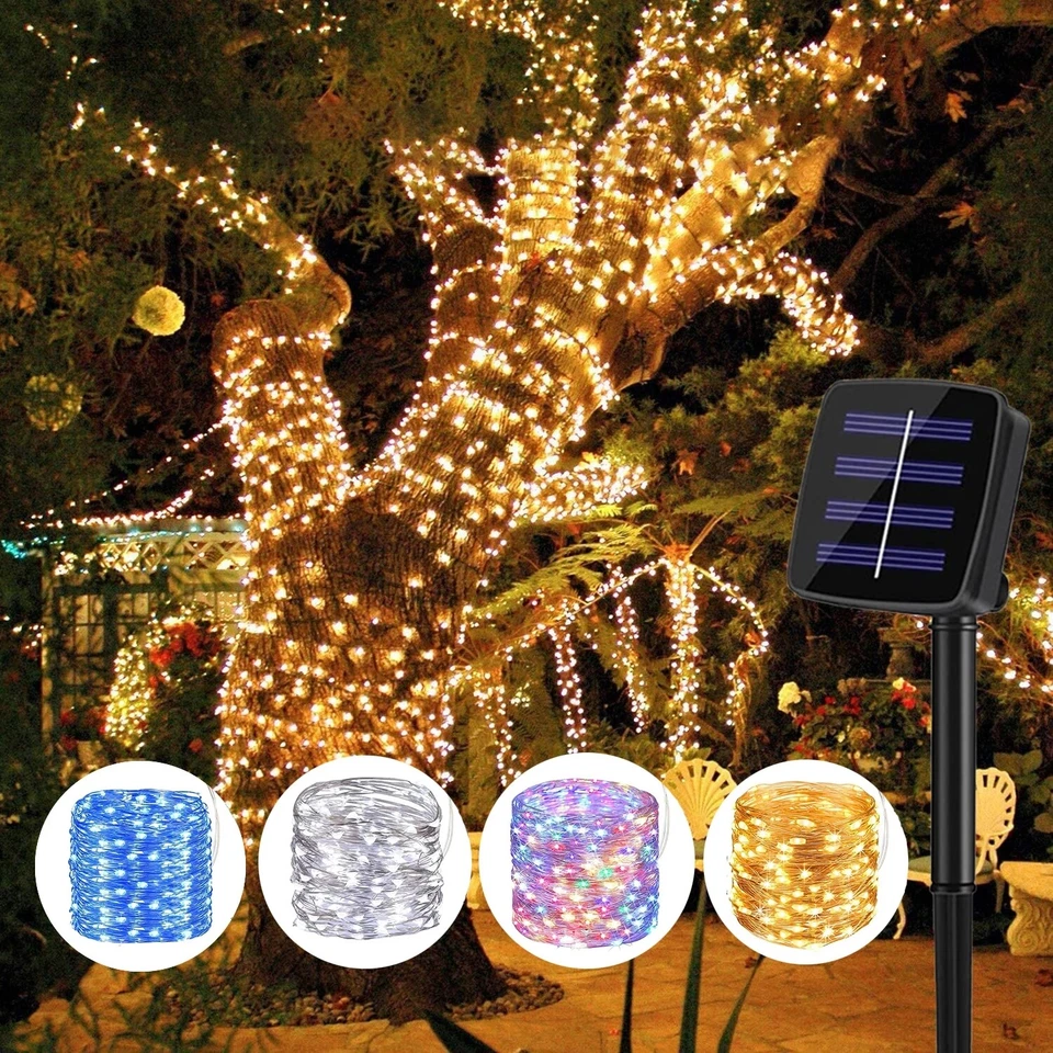 200/300 LED Solar Power String Fairy Lights Garden Outdoor Party Christmas Lamp - Image 2 of 4