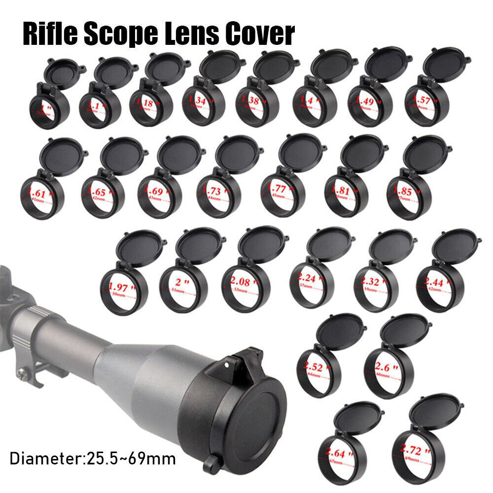Flip Up Scope Covers Rifle Scope Protect Objective Cap Lens Cover for Caliber