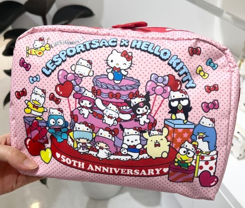 Lesportsac Hello Kitty Sanrio XL Rectangular Cosmetic Makeup Bag Cinnamoroll