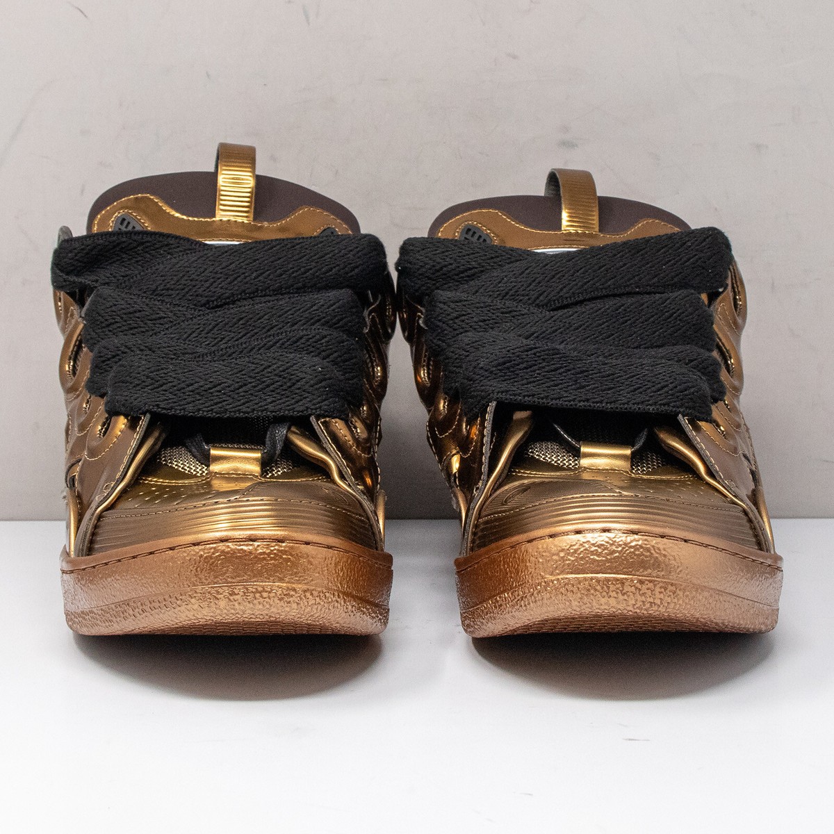 Lanvin Curb Chunky Gold Leather Sneakers, Men's 46 EU (13 US) | eBay