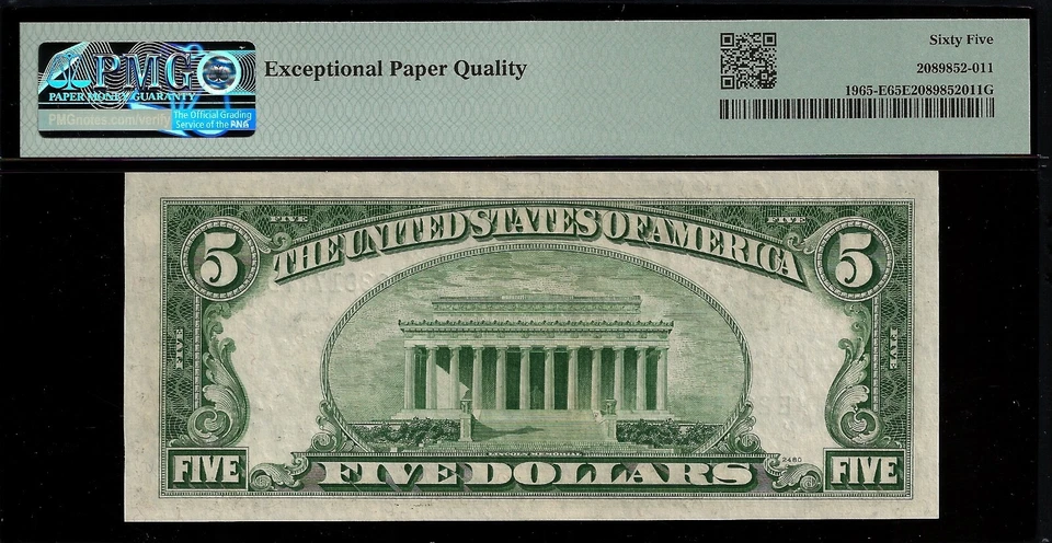 1950D $5 Federal Reserve Note PMG 65EPQ wanted Richmond Fr 1965-E - Image 2 of 2