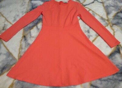 Aura A Line Dress Salmon Pink Fit and Flare Size Medium Knee Length