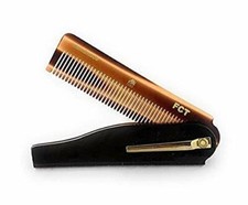 Men Folding Anti-Static No Snag travel pocket Hair Mustache Beard Tortoise Comb