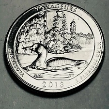 2018 D Washington quarter ATB Minnesota Voyageurs NP from mint roll
