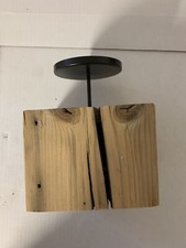 Kerzenhalter Holz Metall aus Dachbalken Kerze Handarbeit Leuchter Licht neu
