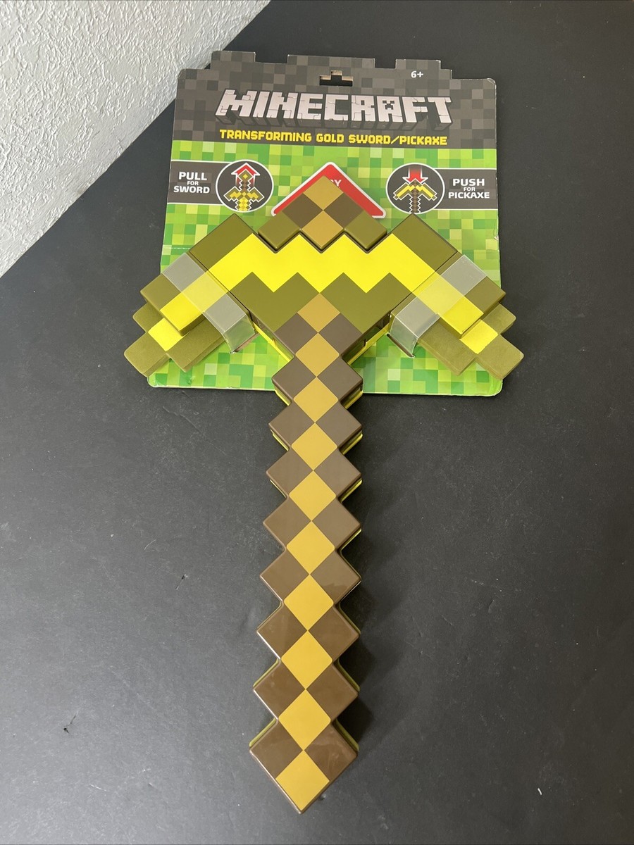 スポーツトイ・アクショントイ pickaxe clyw unknown Mattel Minecraft 2 in 1 Transforming Gold Sword Pick Axe 2014