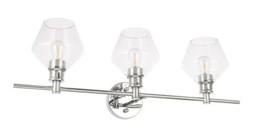 Wall Sconce Glass Shades Chrome Bathroom Dining Room Vanity Light Fixture 28 in - Picture 6 of 11