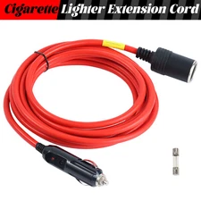 12ft 12V Car Cigarette Lighter Socket Extension Cable Cord Adapter Heavy Duty
