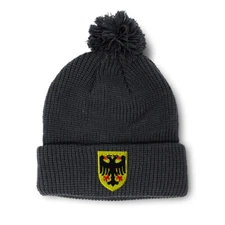 Pom Pom Beanies for Women Deutschland Embroidery Winter Hats for Men Skull Cap