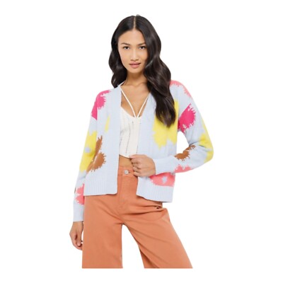 NEW Lisa Todd Lazy Daisy Open Cardigan Size XL Bold Floral Cozy Boho