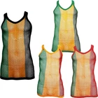 Fitted Jamaica Rasta String Vest Mesh Fishnet Muscle Top Black Red Green Yellow
